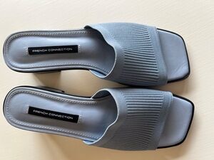 Ladies French Connection Luxury 2 Inch Block Heel in Heather Blue for Fall.